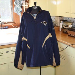LA Rams Onfield Pull Over Lightweight Jacket NFL Reebok Coat